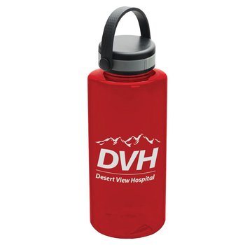 Tritan Mountaineer 36 oz. Water Bottle Ez Grip Handle Lid - Personalization Available from Positive Promotions