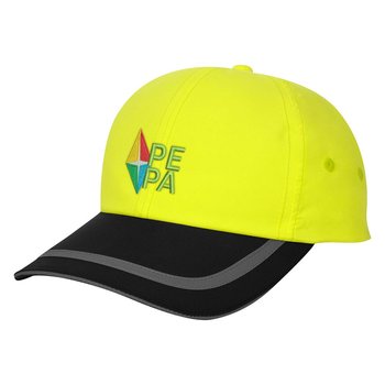 Enhanced H-Vis Safety Reflective Cap - Embroidered Personalization Available from Positive Promotions