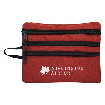 Heathered Tech Accessory Travel Bag - Personalization Available from Positive Promotions