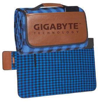 Polar Fleece Buffalo Plaid Picnic Blanket - Debossed Personalization Available from Positive Promotions