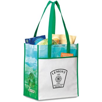 Vita Laminated Recycled Shopper Tote - Personalization Available from Positive Promotions