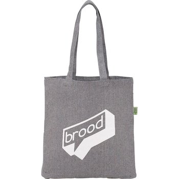 Recycled Cotton Heathered Grey Eco Convention Tote -Silkscreened Personalization Available from Positive Promotions