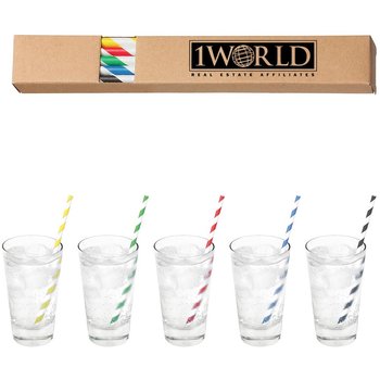 Paper Straws - Pack of 10 - Personalization Available from Positive Promotions