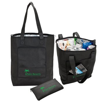 Barbuda Folding Cooler Tote Bag - Personalization Available from Positive Promotions
