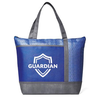 Hexagon Pattern Non-Woven Cooler Tote Bag from Positive Promotions