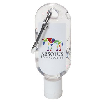 Moisture Bead Hand Sanitizer 1 oz. With Carabiner - Personalization Available from Positive Promotions