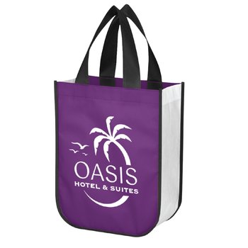 Shiny Non-Woven Shopper Tote Bag - Personalization Available from Positive Promotions