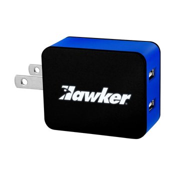 UL Light Up Logo 2 Port Wall Charger from Positive Promotions