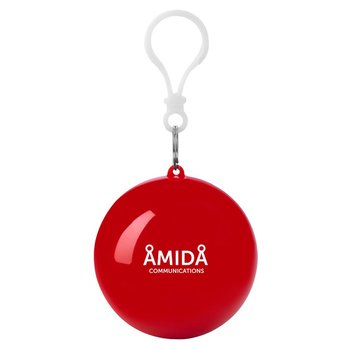 Poncho Ball Keychain - Personalization Available from Positive Promotions