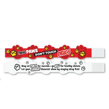 These Paws Don't Touch Drugs 2-Sided Paper Bracelet - Pack of 100 from Positive Promotions
