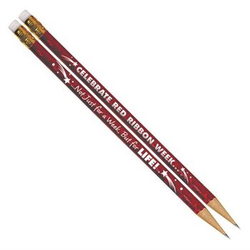 Celebrate Red Ribbon Week... Red Sparkle Foil Pencil - Pack of 100 from Positive Promotions
