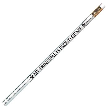 My Principal Is Proud Of Me Silver Sparkle Foil Pencils - Pack of 25 from Positive Promotions
