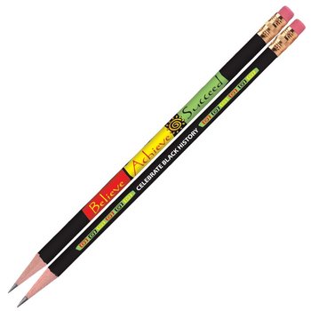 Celebrate Black History: Believe, Achieve, Succeed Full-Color Pencil - Pack of 50 from Positive Promotions