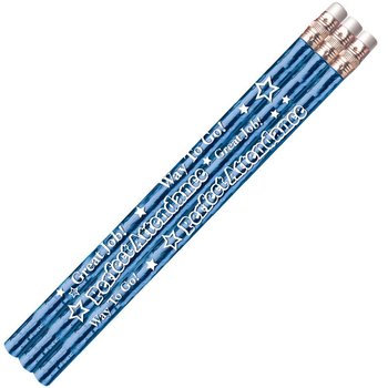 Perfect Attendance Blue Sparkle-Foil Pencils - Pack of 25 from Positive Promotions