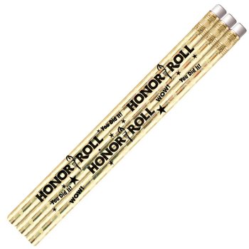 Honor Roll Gold Sparkle-Foil Pencil - Pack of 25 from Positive Promotions