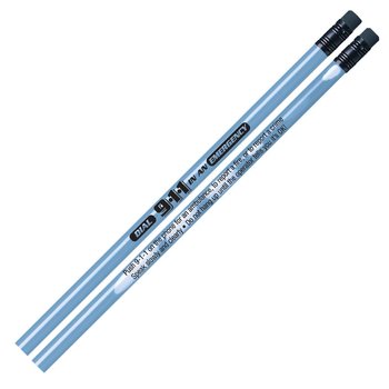 Dial 9-1-1 In An Emergency Heat-Sensitive Pencil - Pack of 25 from Positive Promotions