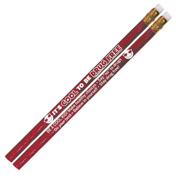 It's Cool To Be Drug Free Red Sparkle-Foil Pencils - Pack of 100 from Positive Promotions