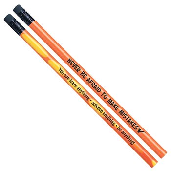Never Be Afraid To Make Mistakes Growth Mindset Pencils - Pack of 25 from Positive Promotions