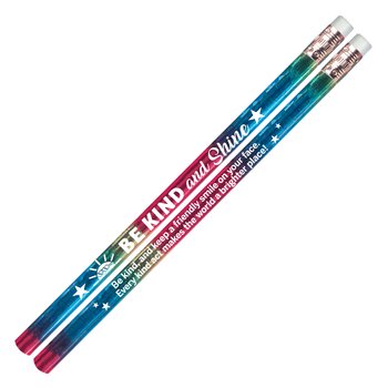 Be Kind and Shine Sparkle-Foil Pencil - Pack of 25 from Positive Promotions
