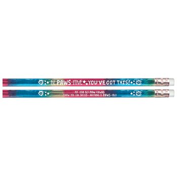 Be PAWS-itive; You've Got This! Sparkle Foil Pencil - Pack of 25 from Positive Promotions