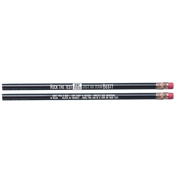 Rock the Test: Don't Stress; Just Do Your Best! Pencil - Pack of 25 from Positive Promotions