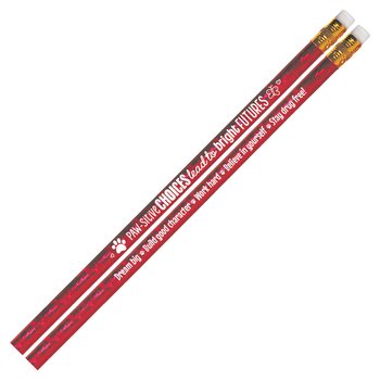 Paw-sitive Choices Lead to Bright Futures Red Sparkle-Foil Pencil - Pack of 100 from Positive Promotions
