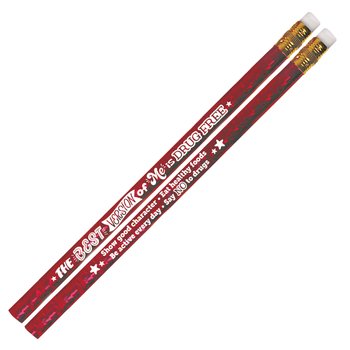 The Best Version of Me Is Drug Free Red Sparkle-Foil Pencil - Pack of 100 from Positive Promotions