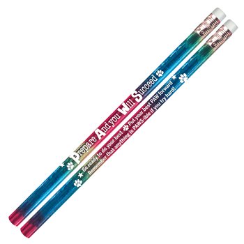 PAWS: Prepare and You Will Succeed Sparkle Foil Pencil - Pack of 25 from Positive Promotions