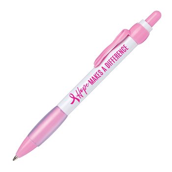 Hope Makes a Difference Jasmine Pink Ribbon Clip Pen from Positive Promotions