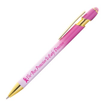 The Best Protection Is Early Detection Pink Ombré Stylus Pen from Positive Promotions