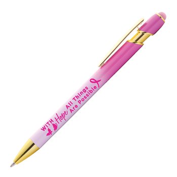 With Hope, All Things Are Possible Pink Ombré Stylus Pen from Positive Promotions