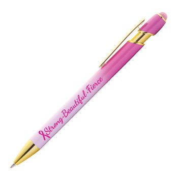 Strong, Beautiful, Fierce Pink Ombré Stylus Pen from Positive Promotions