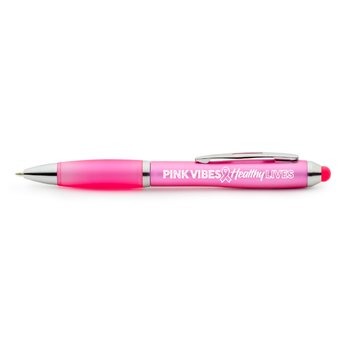 Pink Vibes Healthy Lives Pink Azalea Stulus Pen from Positive Promotions