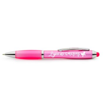 You Are Amazing Pink Azalea Stulus Pen from Positive Promotions