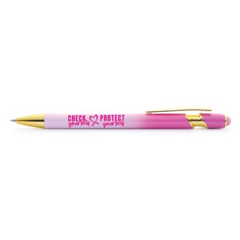 Check Yourself, Protect Yourself Pink Ombré Stylus Pen from Positive Promotions