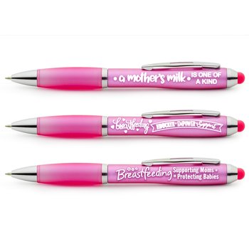 Breastfeeding Azalea Awareness Pen With Stylus Assortment Pack from Positive Promotions