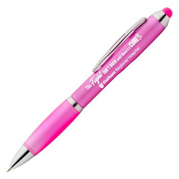 The Fight Isn't Over Until There's A Cure Azalea Pen With Stylus - Personalization Available from Positive Promotions