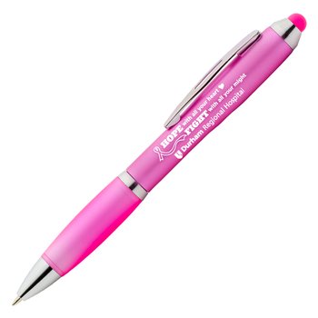 Hope With All Your Heart, Fight With All Your Might Azalea Pen With Stylus - Personalization Available from Positive Promotions