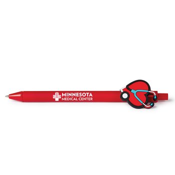 Heart/Stethoscope Charm Gel Pen - One-Color Personalization Available from Positive Promotions