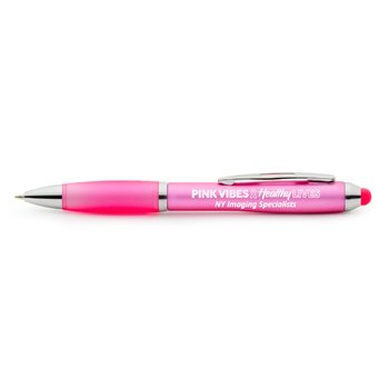 Pink Vibes Healthy Lives Azalea Stylus Pen- Personalized from Positive Promotions