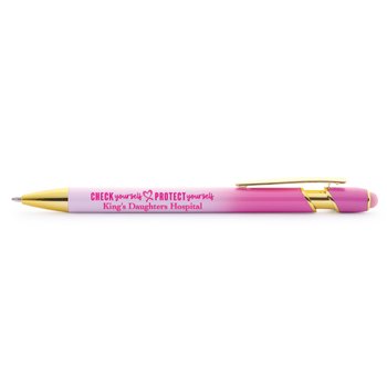 Check Yourself Protect Yourself Pink Ombre Stylus Pen - Personalized from Positive Promotions