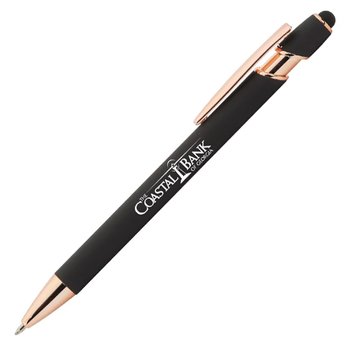 Black/Rose-Gold Stylus Pen - One-Color Personalization Available from Positive Promotions