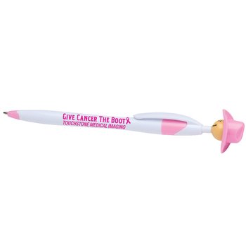 Give Cancer The Boot Cowgirl Wild Smilez Pen - One-Color Personalization Available from Positive Promotions
