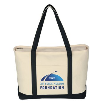 Large Heavy Cotton Canvas Boater Tote Bag from Positive Promotions