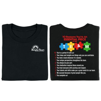 10 Reasons You're An Essential Piece Positive 2-Sided T-Shirt - Personalized from Positive Promotions
