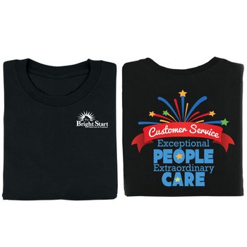 Customer Service: Exceptional People Extraordinary Care Positive 2-Sided T-Shirt - Personalized from Positive Promotions
