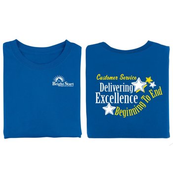 Customer Service: Delivering Excellence From Beginning To End Positive 2-Sided T-Shirt - Personalization Available from Positive Promotions