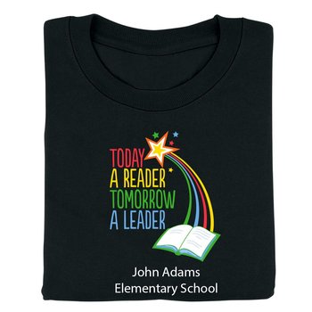 Today A Reader, Tomorrow A Leader Youth T-Shirt - Silkscreened Personalization Available from Positive Promotions
