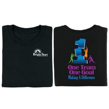 One Team One Goal Making A Difference 2-Sided T-Shirt - Personalization Available from Positive Promotions