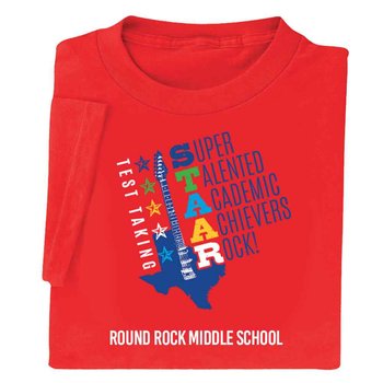 Test-Taking STAAR Youth Short-Sleeved T-Shirt - Silkscreened Personalization Available from Positive Promotions